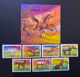 Tanzania 1993 - Set Complet + Coliță "Rase de Cai / Caii Lumii" (Horses - 7 Mărci + Souvenir Sheet) - Cod: -A992