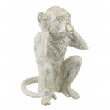 Statueta decorativa, Monkey Hear no Evil, 15.5x15x24 cm, polirasina, Bizzotto