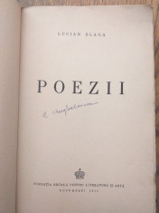 LUCIAN BLAGA- POEZII, 1942 / COLECTIA &amp;quot;EDITII DEFINITIVE&amp;quot; foto