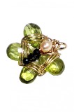 B342. Pandantiv de Lux Fluturas cu Peridot, culoare Verde, 2 cm, RavariuArt