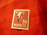 Timbru Norvegia 1941 Uzuale cu supratipar V ( Victorie) , 5 ore ,sarniera, Nestampilat