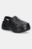 adidas papuci Adilette Clog Platform culoarea negru, cu platforma, JP9577