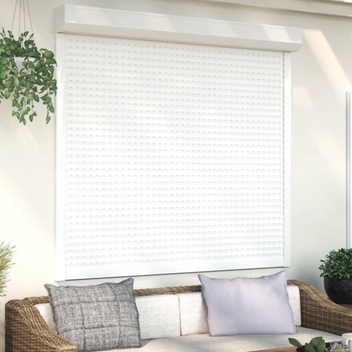 Gossi oblon rulant, alb, 160 x 150 cm, aluminiu