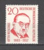 D.D.R.1958 1 an moarte O.Nuschke-om politic SD.62, Nestampilat
