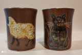 2 canite vintage din ceramica dura glazurata, artist Achim Gelhard -
