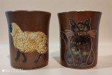 Cumpara ieftin LICHIDARE! 2 canite vintage din ceramica dura glazurata, artist Achim Gelhard -