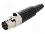 Conector XLR mini mufă mamă 6 pini pe cablu lipire 1,2A AMPHENOL