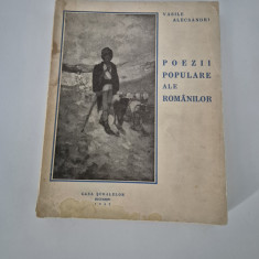 Carte veche 1942 Vasile Alecsandri Poezii populare ale romanilor