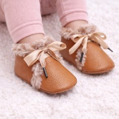 Ghetute maro imblanite cu fundita din satin (Marime Disponibila: 6-9 luni