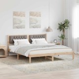 vidaXL Cadru de pat Gri taupe 160 x 200 cm Lemn de pin masiv 878177