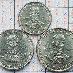 set 3 monede Portugalia 2,5, 5, 25 Escudos 1977 Alexandre Herculano - A030