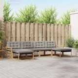 vidaXL Set de canapele de exterior cu pernă 6 pcs Alb și gri deschis 3388949