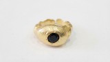 Cumpara ieftin Inel Reglabil din Argint 925 Placat cu Aur cu Spinel Negru , Organic Bold Ring