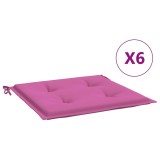 Cumpara ieftin Perne scaun gradina, roz, 6 buc., 50x50x3 cm, textil