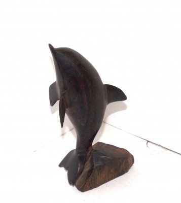 Sculptură manuală din lemn Olneya tesota (ironwood), anii 60 - Delfin - Seri Art, Sonora Desert, Mexic foto