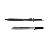 Set sabie si maceta de vanatoare, DEPOX&reg;, argintiu, 46 cm, teaca inclusa