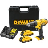 Masina compacta de gaurit si insurubat (bormasina) pe acumulator DeWALT DCD771D2, 18V XR, cuplu 42 Nm, 1500 RPM, include 2x acumulator 2 Ah Li-Ion, il