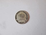 Rară! Portugalia 50 Reis 1877 argint 917 regele Luiz I