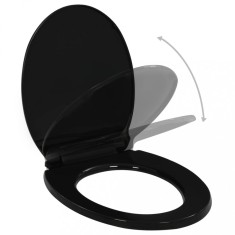 vidaXL Capac WC cu &icirc;nchidere silențioasă, eliberare rapidă, negru
