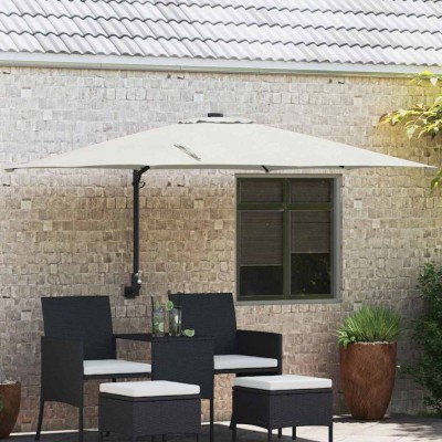 vidaXL Parasol de Grădină Bej și negru 248.5 x 247.5 x 160 cm 42003235 foto