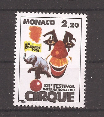 Monaco 1986 - Al 12-lea Festival Internațional de Circ, Monaco, MNH