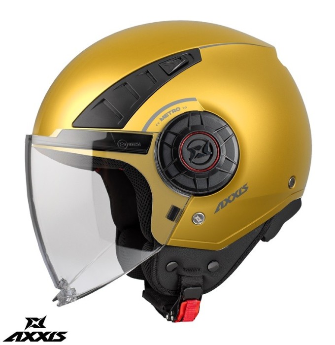 Casca pentru scuter - motocicleta Axxis model Metro S A3 galben mat (open face) &ndash; omologare noua ECE 22.06 XS (53/54cm)