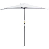 Outsunny Umbrelă Semicirculară de Perete cu Deschidere cu Manivelă și 5 Spițe, 2.6x1.35x2.3 m, Alb | Aosom Romania
