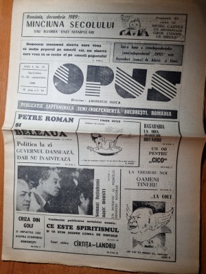 ziarul opus 14-20 septembrie 1990-revolutia romana-minciuna secolului foto