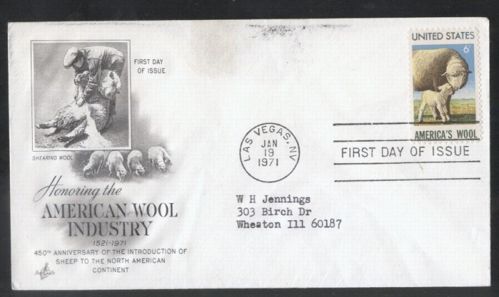 United States 1971 Wool industry FDC K.668