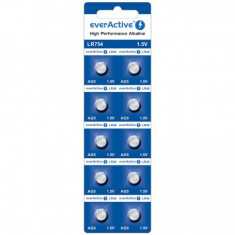 Set 10 baterii mini alcalina everActive AG5 G5 LR754 LR48