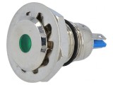 Lampa LED verde 12VDC &Oslash;12mm IP67