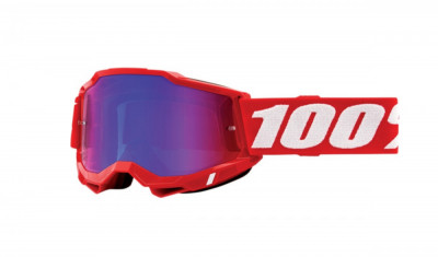 Ochelari Enduro 100% Accuri 2 Red cu lentila oglinda blue foto