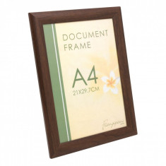 Ramă Foto MDF, Model Efect de Lemn, Maro, Dimensiune 21x29.7cm (A4)