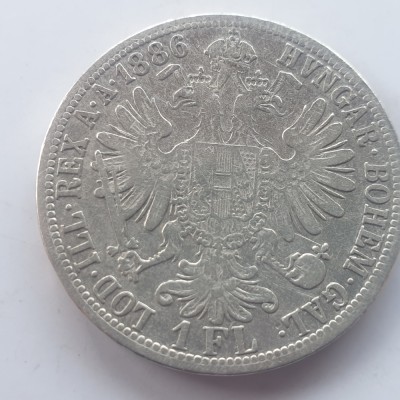 Austria 1 florin 1886 argint Franz Joseph l foto