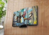 Set 3 tablouri decorative, 3PATK-89, Canvas, 20 x 39 cm, 2 piese, Multicolor