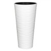 Ghiveci Conic pentru Flori, Plastic, Alb, Capacitate 51 l, 30x57 cm