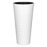 Ghiveci Conic pentru Flori, Plastic, Alb, Capacitate 51 l, 30x57 cm