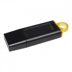 Memorie USB 3.2 Kingston Data Traveler Exodia, 128gb, cu capac si inel breloc, neagra