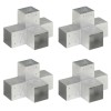 VidaXL Conectori grindă, formă X, 4 buc, 101x101 mm, metal galvanizat