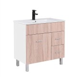 Neo 80 dulap de bază cu chiuvetă alb-sonoma stejar