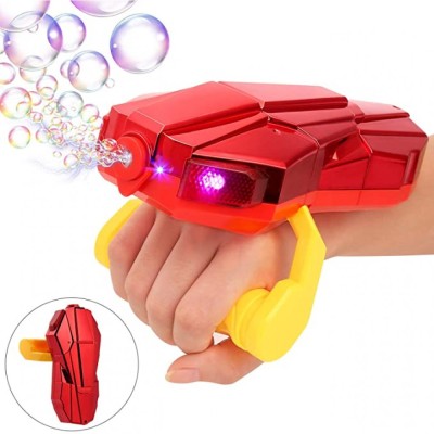 Lansator de jucarie pentru baloane de sapun Iron Man-Rosu foto