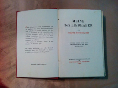 MEINE 365 LIEBHABER - Josefine Mutzenbacher - 298 p.; lb. germana foto