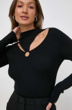 Morgan pulover femei, culoarea negru, cu turtleneck