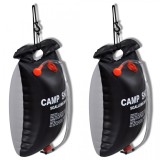 Dus Solar Portabil 20L vidaXL, Camping/Gradina, PVC, Negru, 2 buc - Dus de Camp, Incalzire Solara, Compact