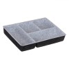 Organizator Sertar, Model 4 Compartimente, Material Plastic și P&acirc;slă, Dimensiuni 30x22x4.5 cm, Culoare Gri, Oem