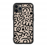 Husa iPhone 11 Pro Max - Skino Doodle, negru bej