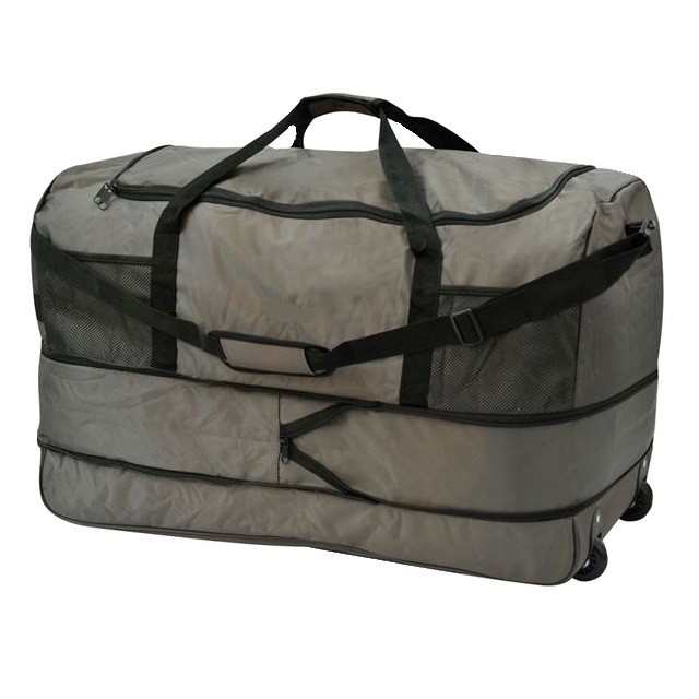 Geanta de voiaj pliabila cu roti si maner pentru umar, 103 litri, Kaki, 82x34x37 cm