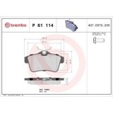Placute frana Citroen C4 2 (Nc) 02.09- , Ds4 (Nx) 03.11-07.15, Ds5 09.11-12.16; Ds Ds 4 / Ds 4 Crossback (Nx) 07.15-, Ds 5 (Kf) 01.15-12.18; Peugeot, BREMBO