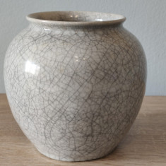 Vaza veche Villeroy Boch, Mettlach, ceramica cu glazura craquelle -
