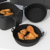 Formă de copt din silicon pentru Air Fryer, &Oslash;23x7cm, Neagră, CMCLASS